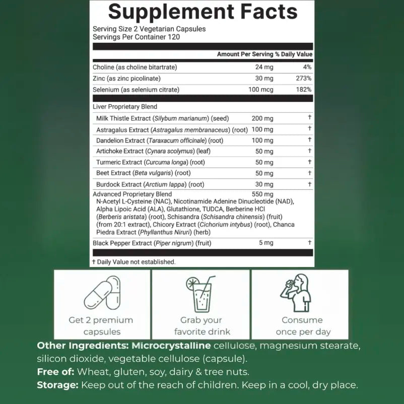 Liver+ Avanzado - supplement facts